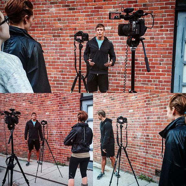 Dai being filmed for a media interview